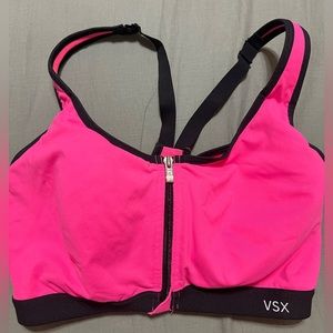 Victoria's Secret Neon Pink VSX THE INCREDIBLE FRONT CLOSE Sports Bra Size 32DD